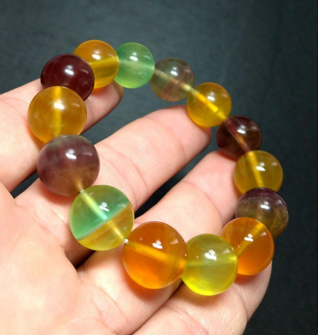 【美品】キャンディーフローライト　ブレスレット　No.１　透明　希少　カラフル