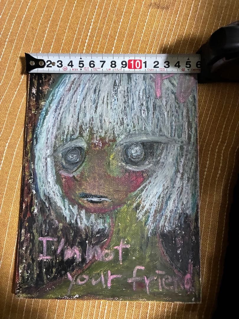 イラスト アート クレヨン 女の子 闇かわいい 一点物 限定 オリジナル