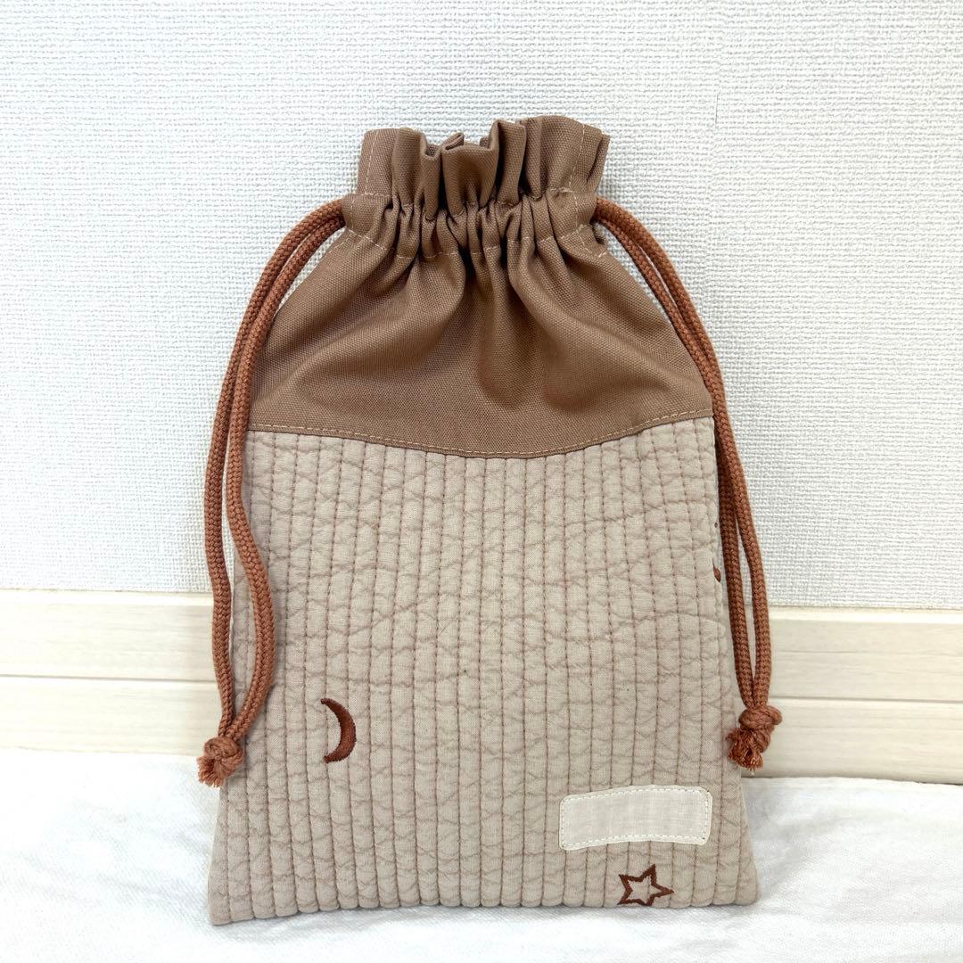 t*o様 入園入学4点セット　【ブラウン月と星ヌビ】　男の子　女の子　レッスンバ