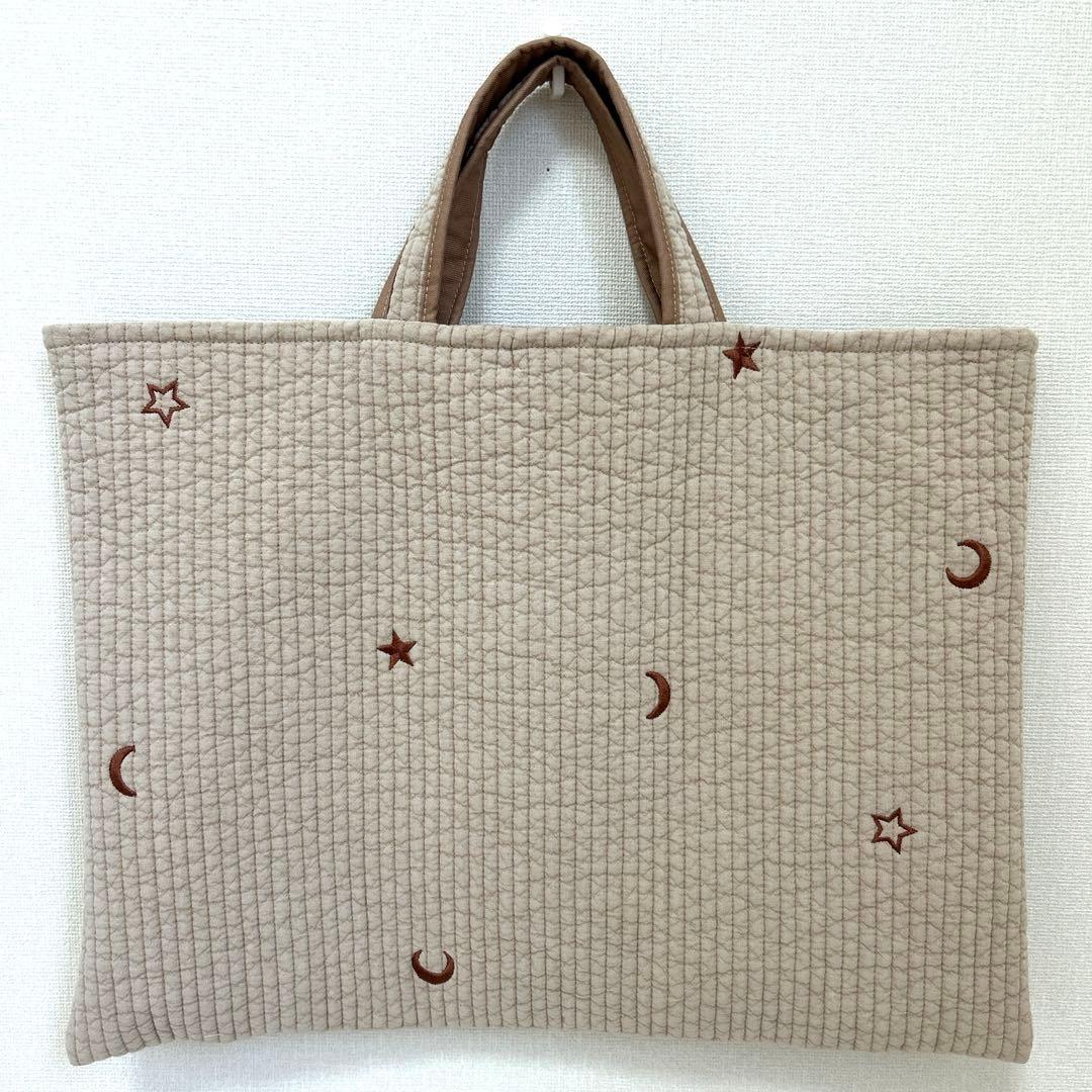 t*o様 入園入学4点セット　【ブラウン月と星ヌビ】　男の子　女の子　レッスンバ