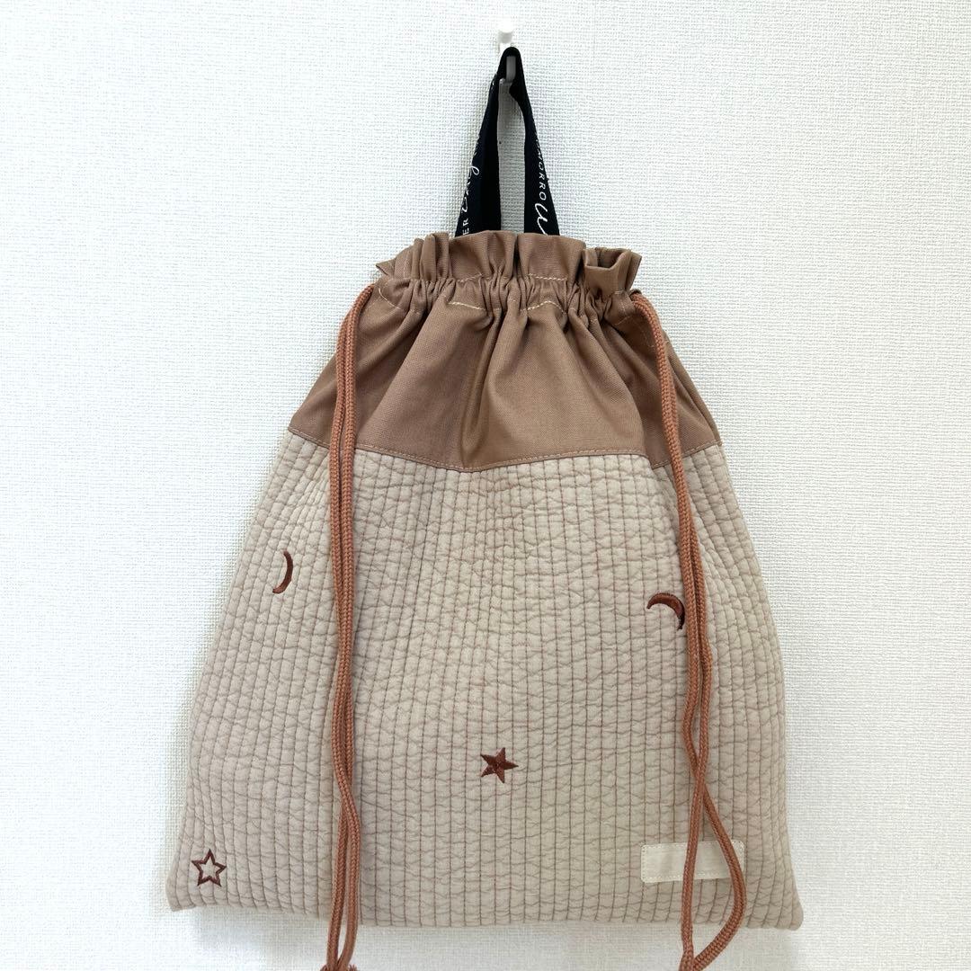 t*o様 入園入学4点セット　【ブラウン月と星ヌビ】　男の子　女の子　レッスンバ