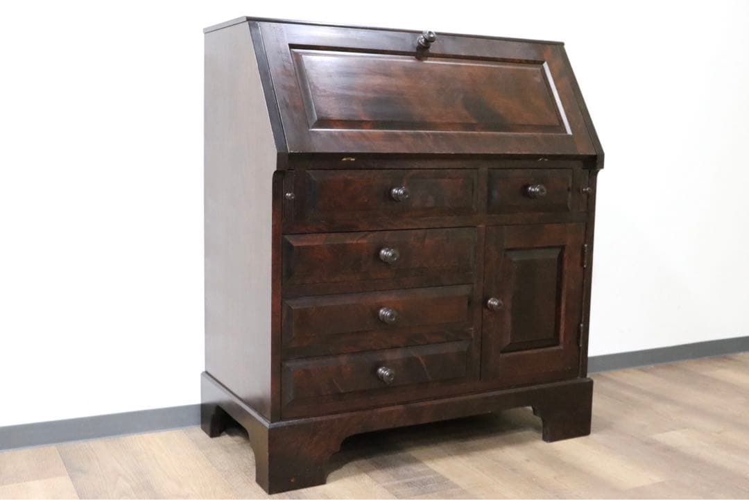 GMGN469○北海道民芸家具 ライティングビューロー 学習机 勉強机 書斎机