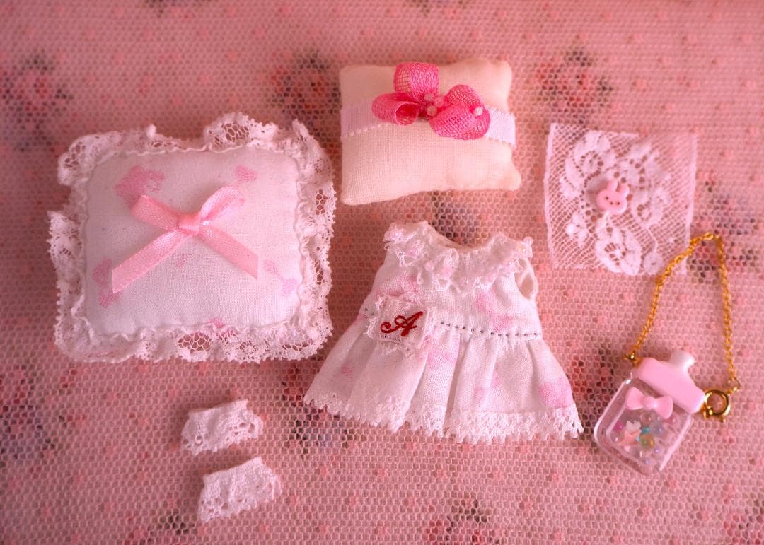 白×ピンク ベビーワンピースセット cocoriang kumukuku