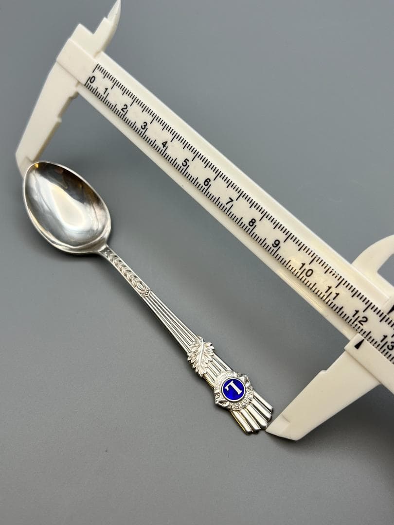 【海】純銀　刻印　スプーン　2点セット　重量約28g　銀食器 銀細工