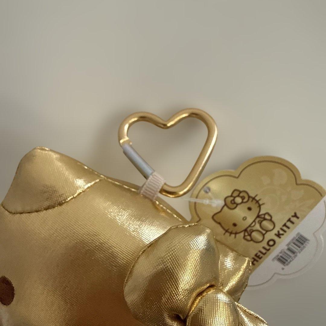 [新品] 香港限定 ハローキティ ゴールド ぬいぐるみ キーホルダー ゴールド