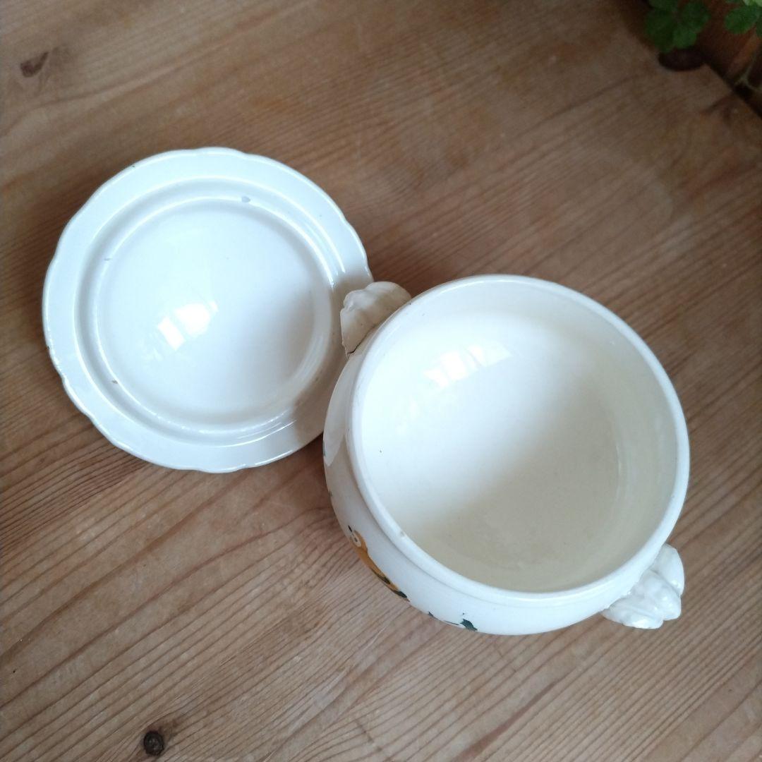 フランスアンティーク　ディネット　小鳥のスーピエール＆プレート