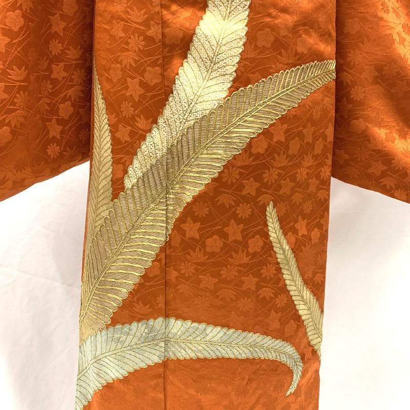 505aj75■ハーフ成人式 卒業式 十歳 女児 着物のみ 金駒刺繍■美品