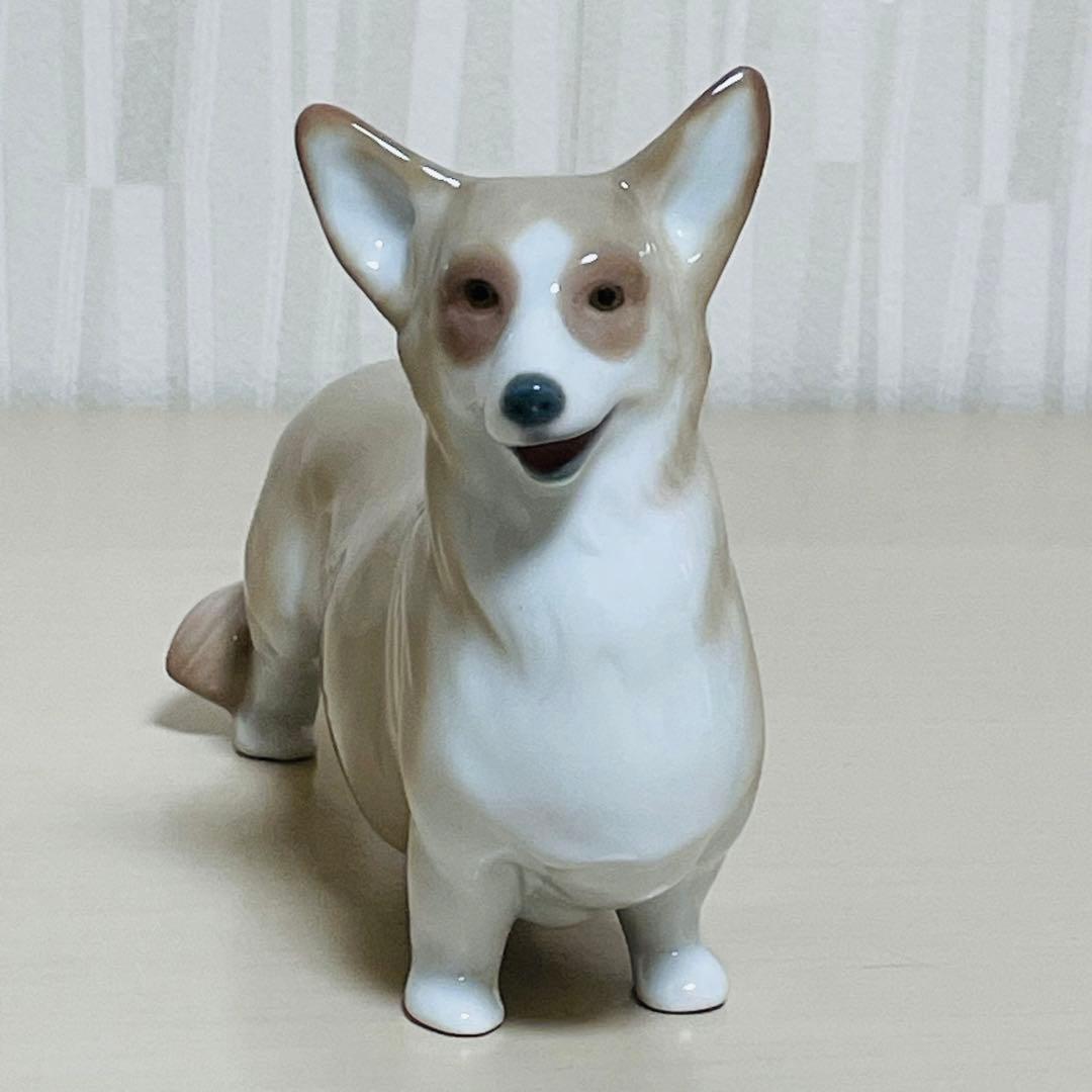 Lladro リヤドロ ウェルシュ コーギー フィギュリン 置物 犬 陶器製