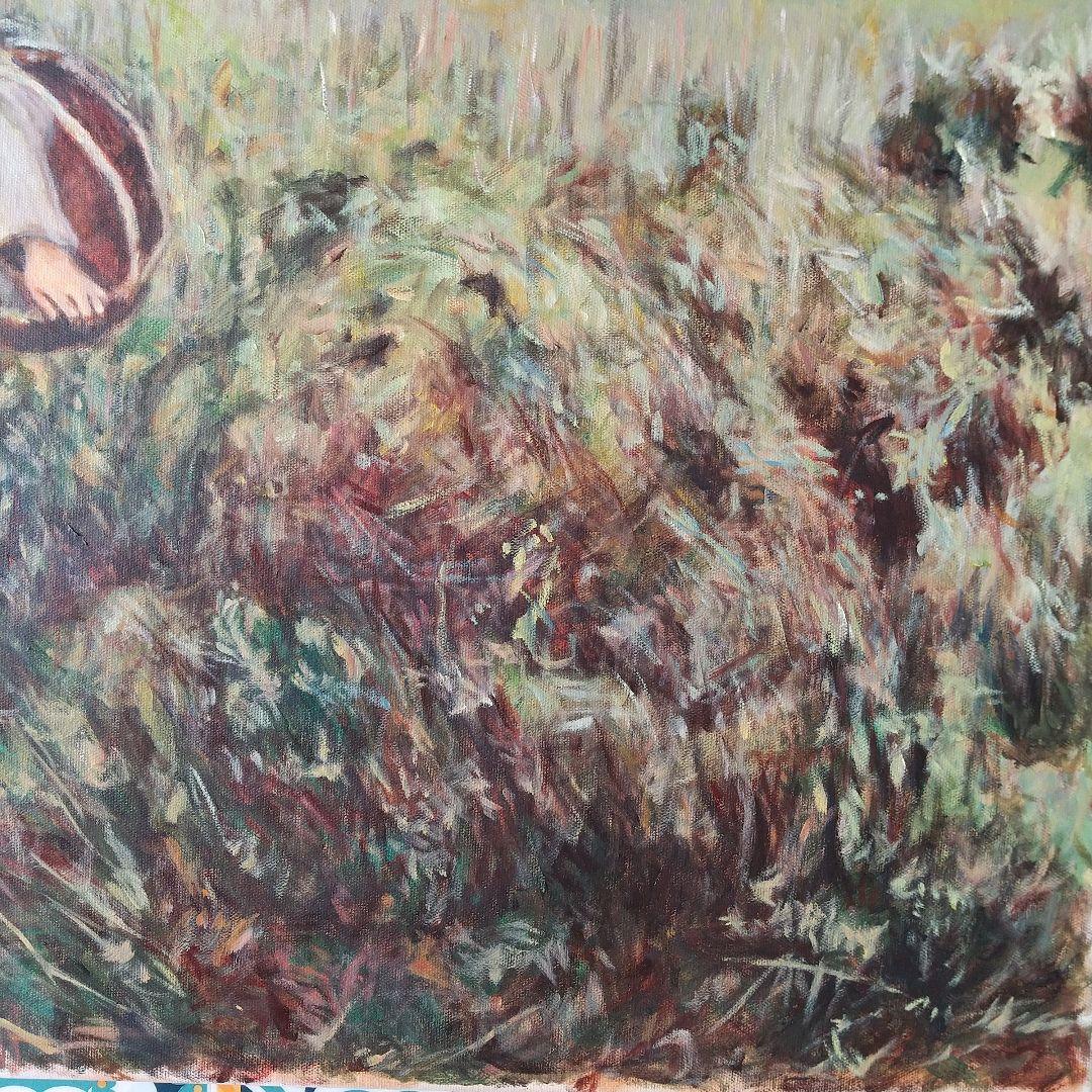 ルパージュ ブドウの収穫 油彩画 模写 30号