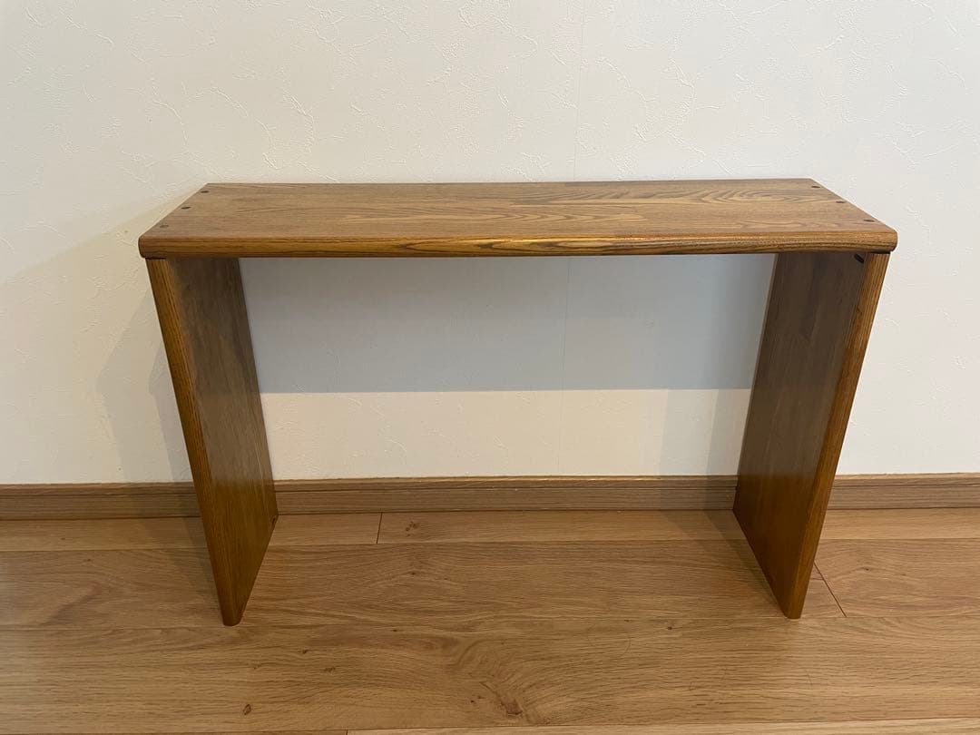 オープンシェルフ　オーク　無垢材　ダークウォールナット