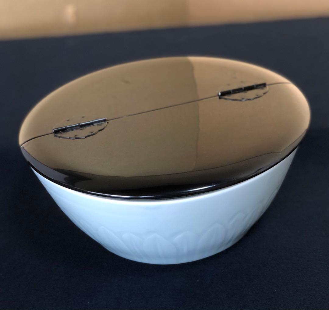 《R》茶道具 青白磁 平水指 塗蓋付 林耕造 共布 共箱 260221け5