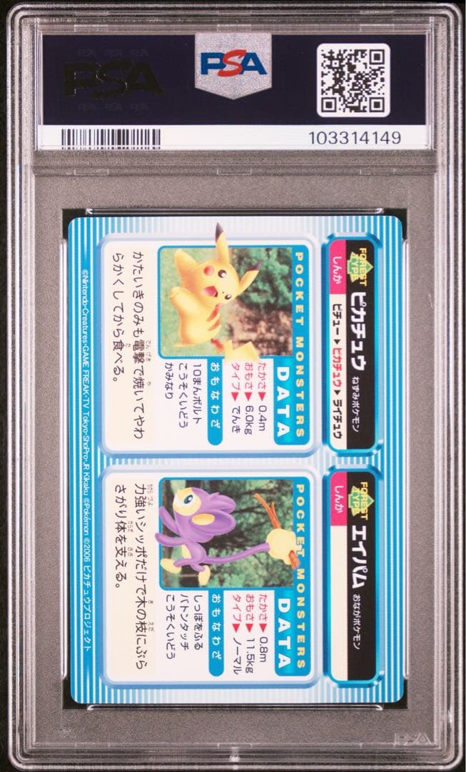 【PSA10】ピカチュウ＆エイパム ペアカード ずかんカード カードダス