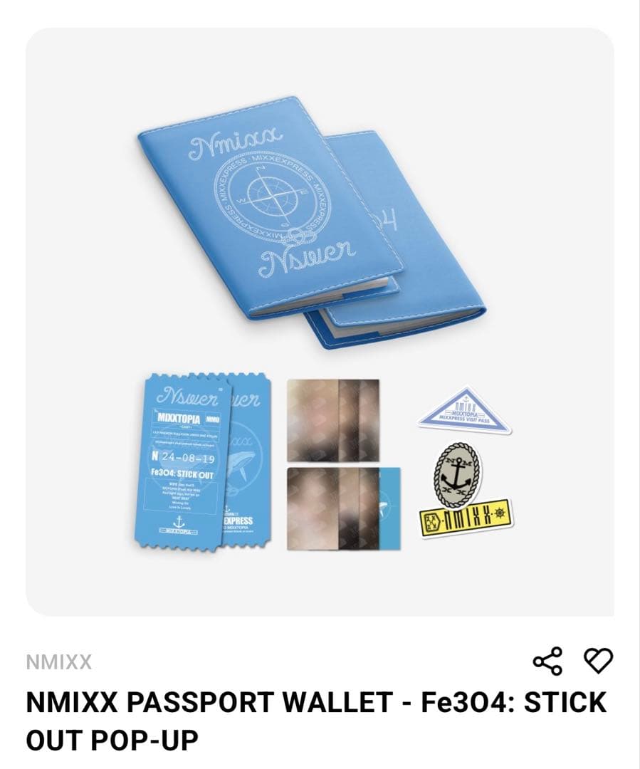 NMIXX パスポート トレカ シール STICK OUT popup