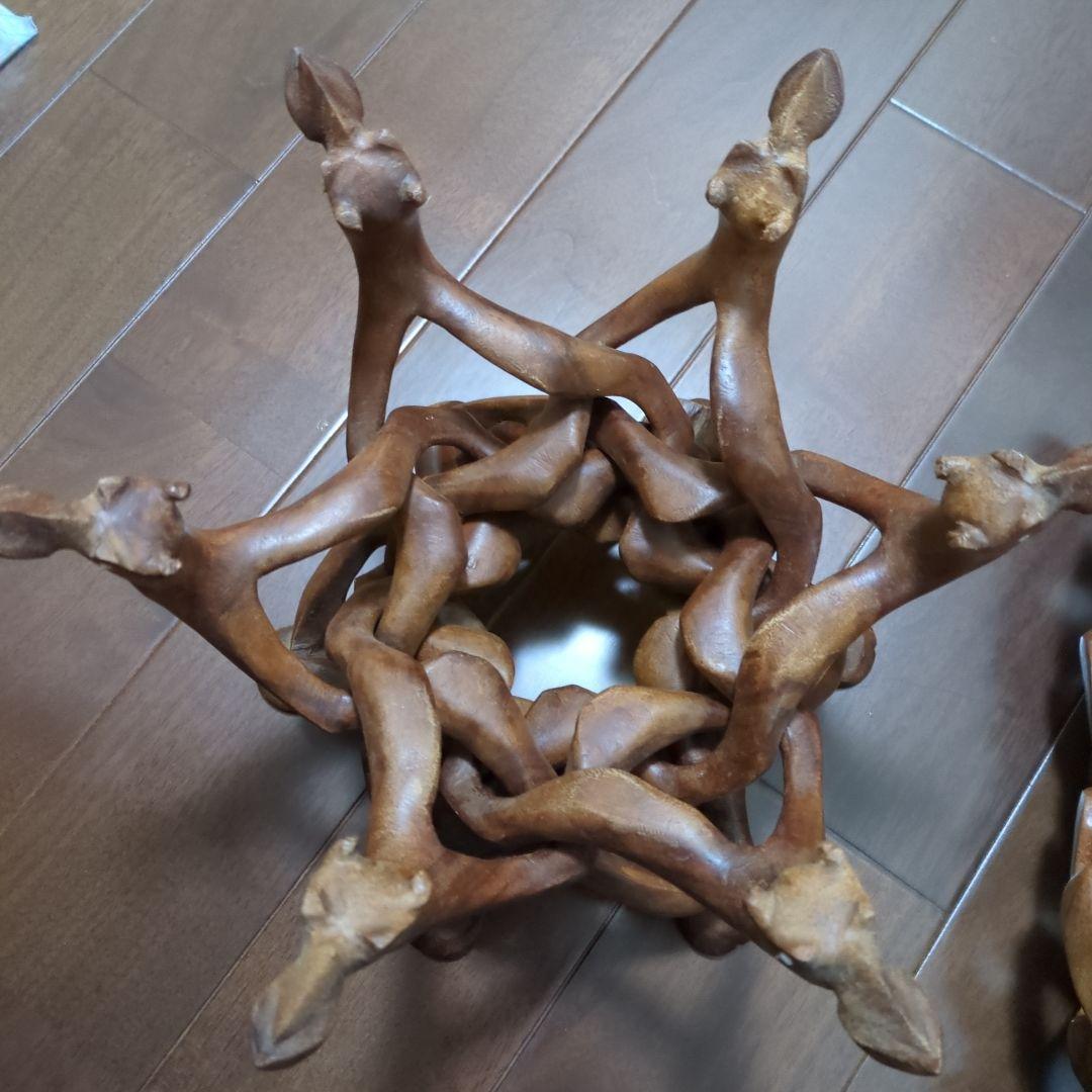 木製アートオブジェ 人形デザイン 約30cm