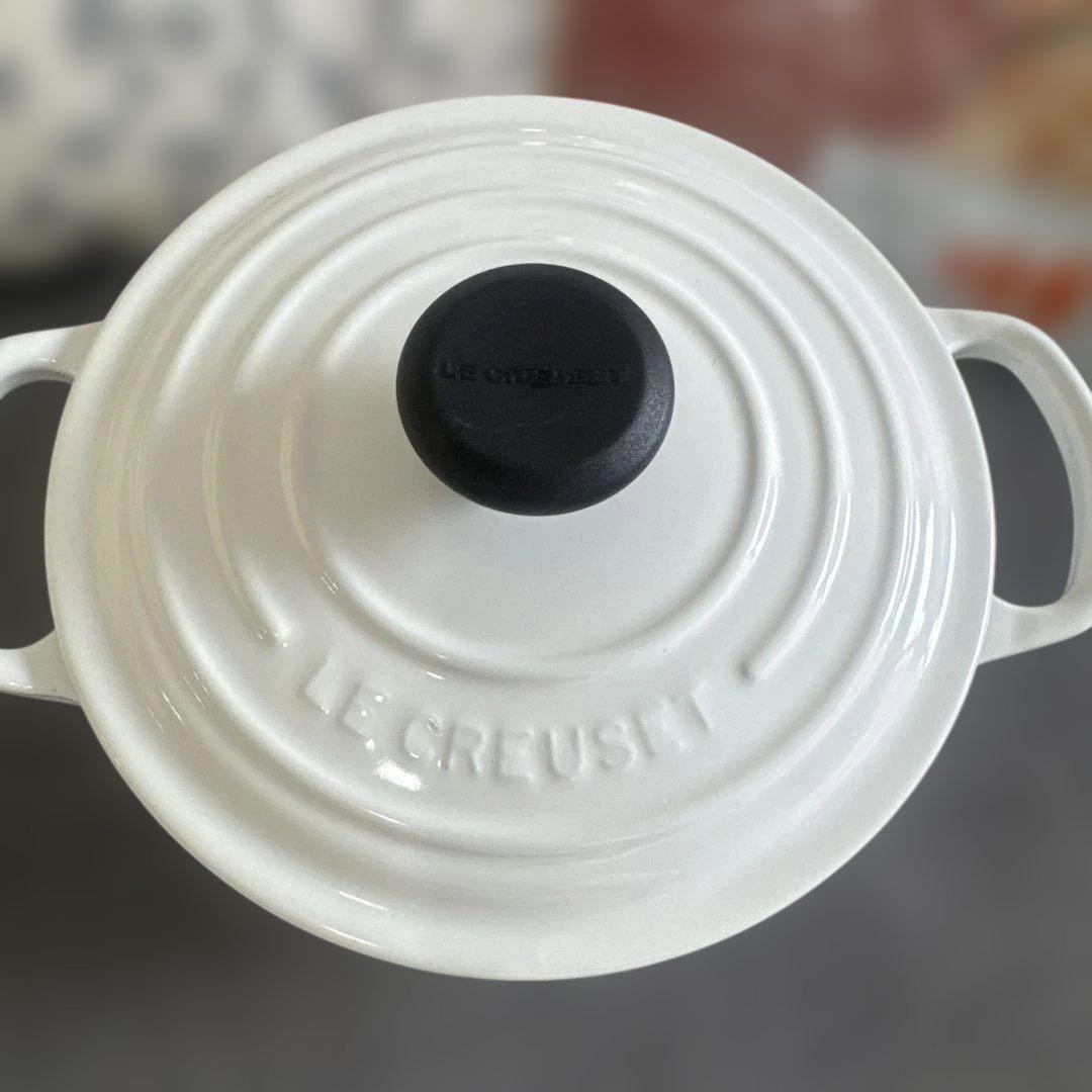 LE CREUSET ホワイト 両手鍋 18cm