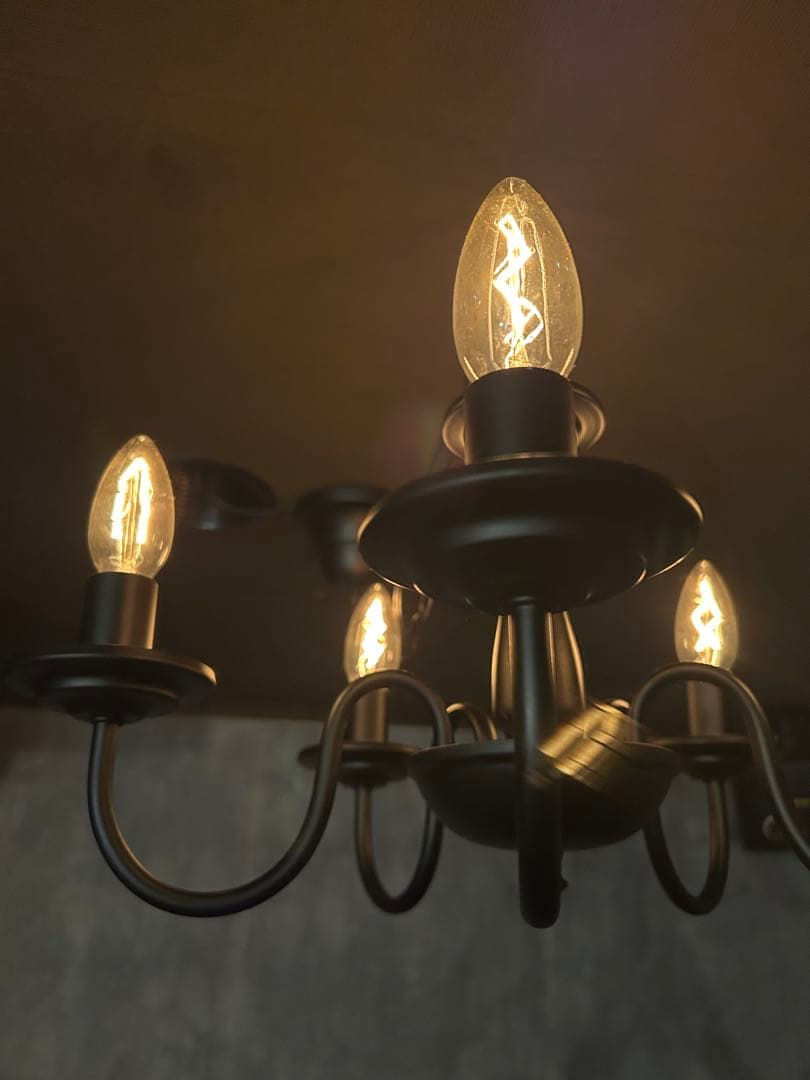 シャンデリア　黒　艶消し　シンプル