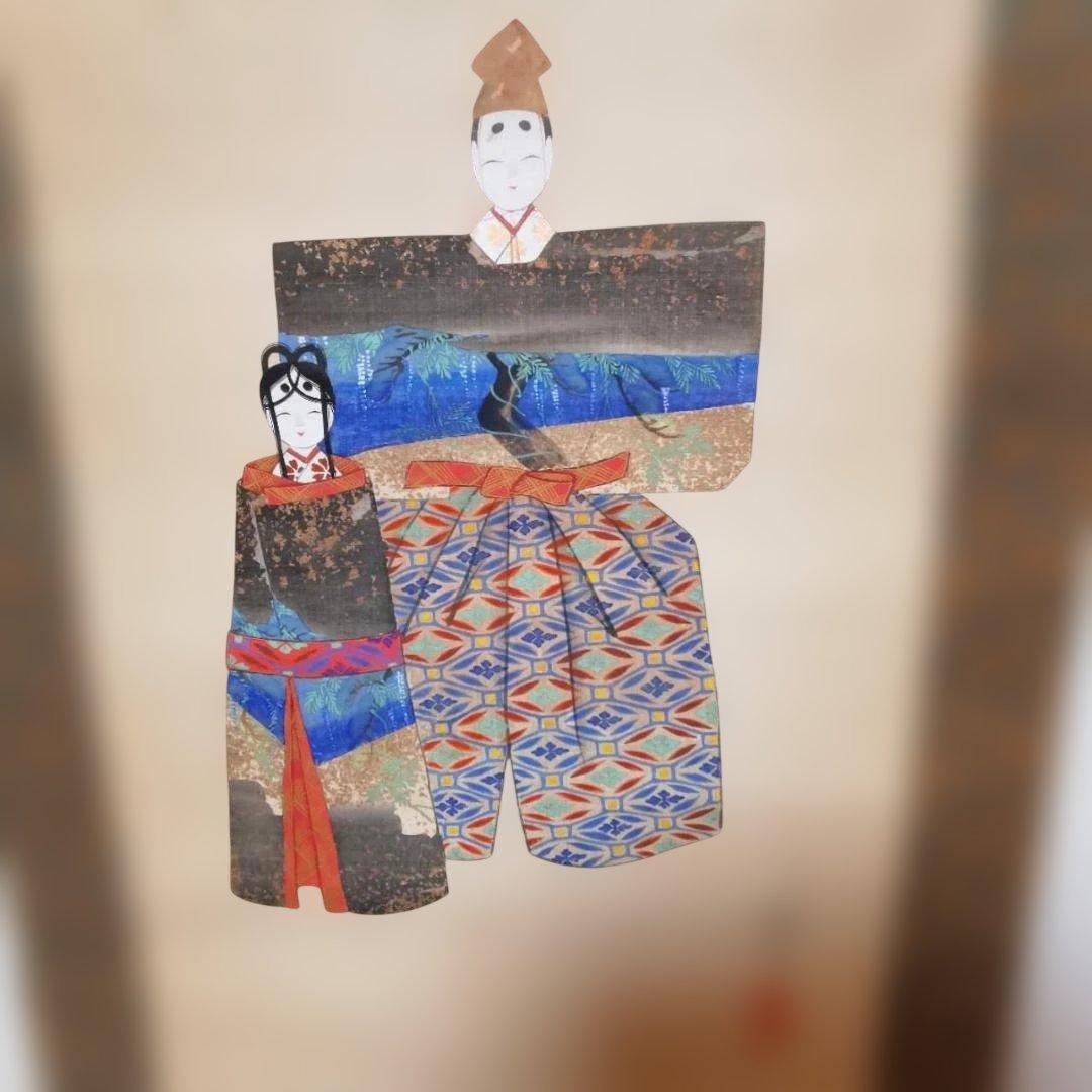 【雛祭り 立雛図 掛軸】三月三日 桃の節句 床の間飾り 内裏雛 日本画 在銘