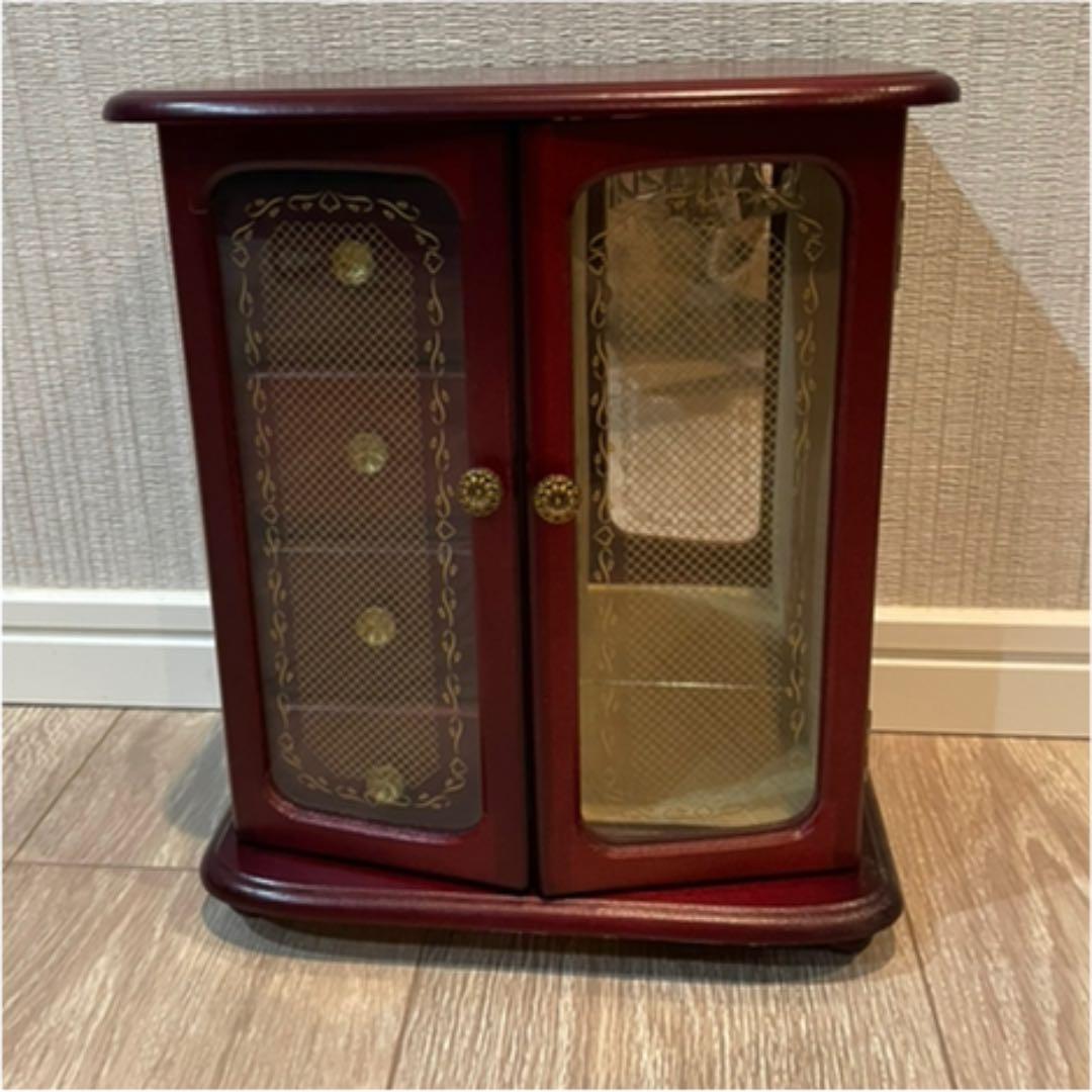 新品未使用日本製ジュエリーボックスアクセサリーケース鏡付きアンティーク回転式かけ