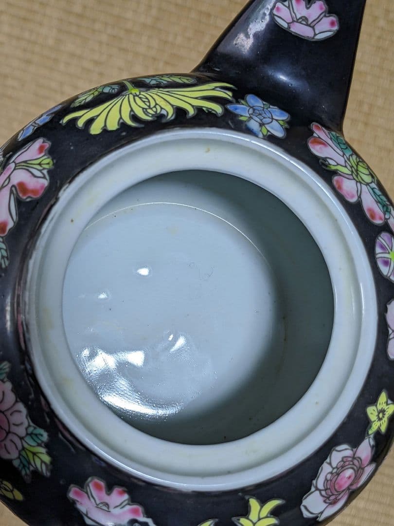 ♦中国古玩 花埋め図 景徳鎮窯 輸出用CHINA 茶道具 急須 古美術 骨董品