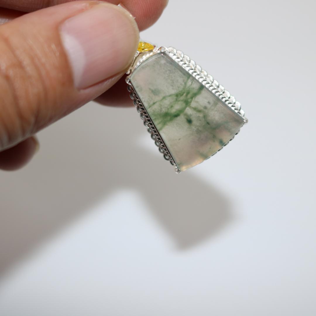平安無事牌お守り　プレート　ミャンマー天然A貨翡翠　　ヒスイ　ペンダントヘッド