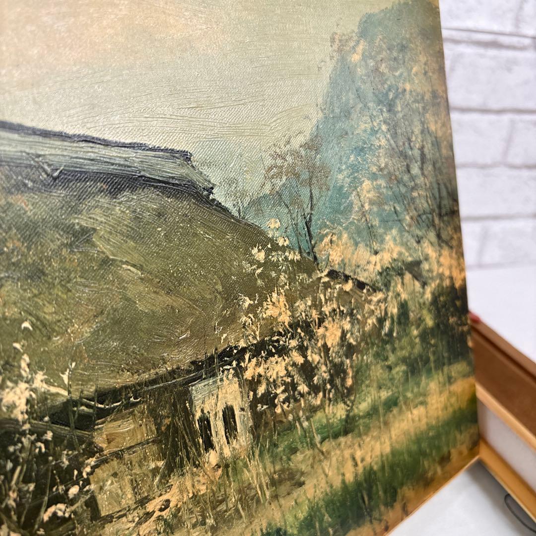 向井潤吉 「春の信濃路」 額装 風景画 複製画 工芸印刷 大日本絵画巧芸美術