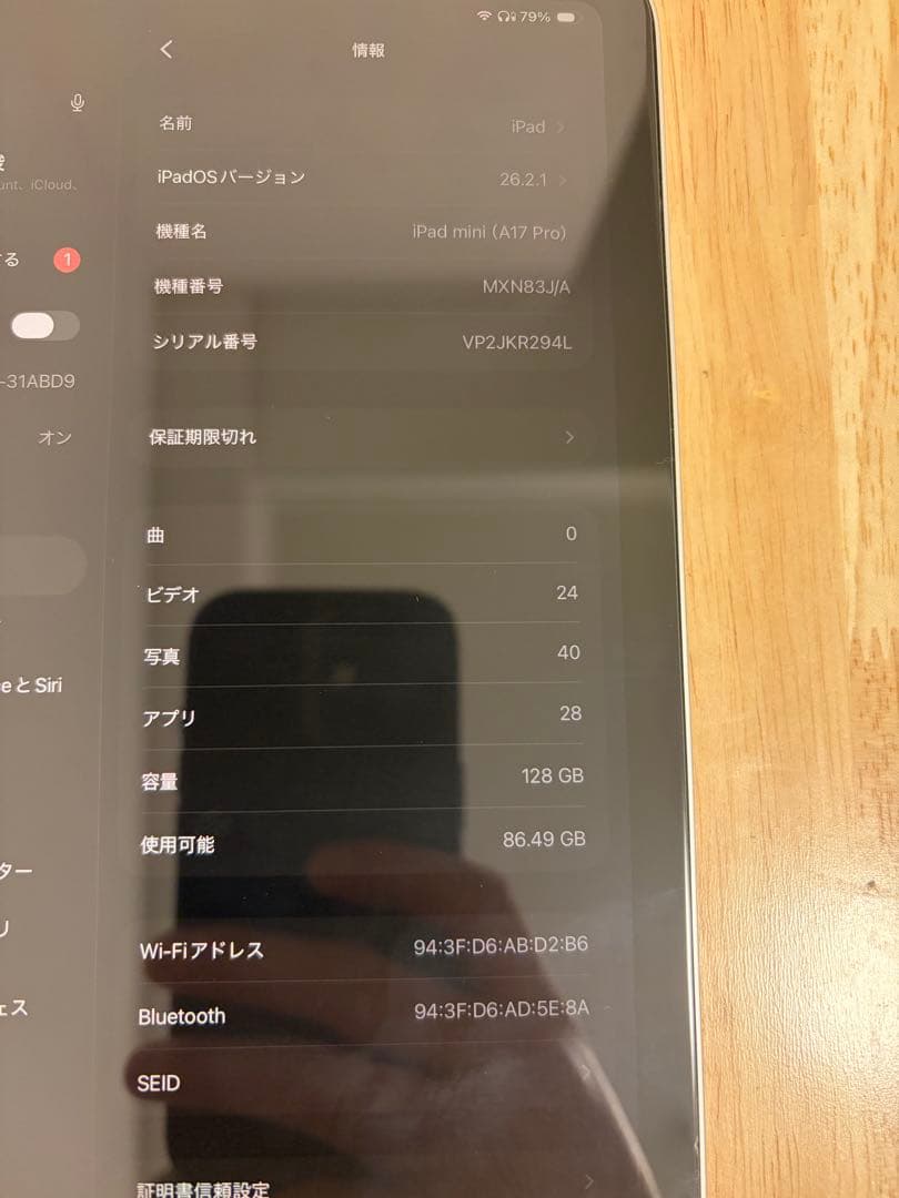 iPad本体 iPad mini A17 pro WiFi 128GB