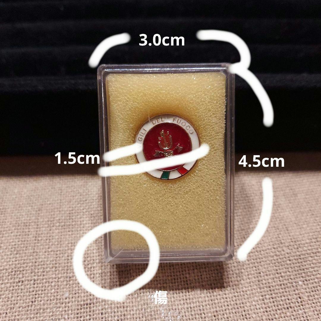 ヴィンテージ　イタリア/消防士/バッチ　ケース付　ピンバッチ　匿名配送