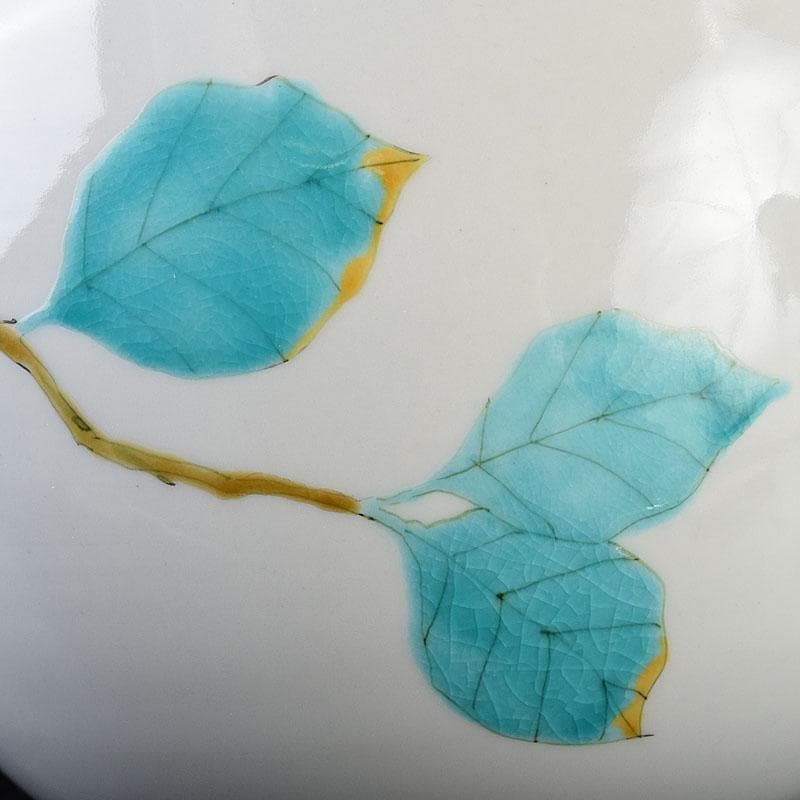 九谷焼　高聡文作　色絵鳥花文　花瓶　花入　里想　共布共箱　C　R9641H