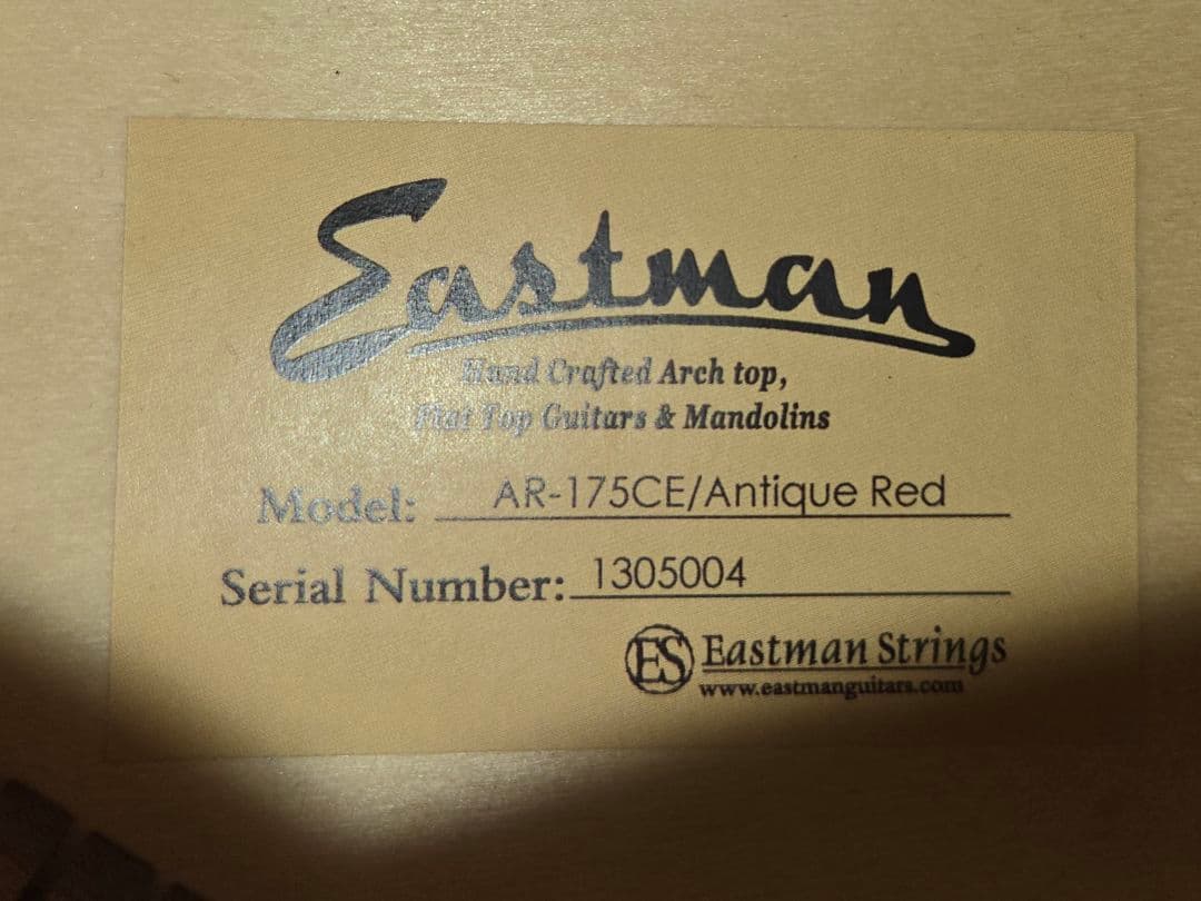 【中古】Eastman AR-175CE Antique Red