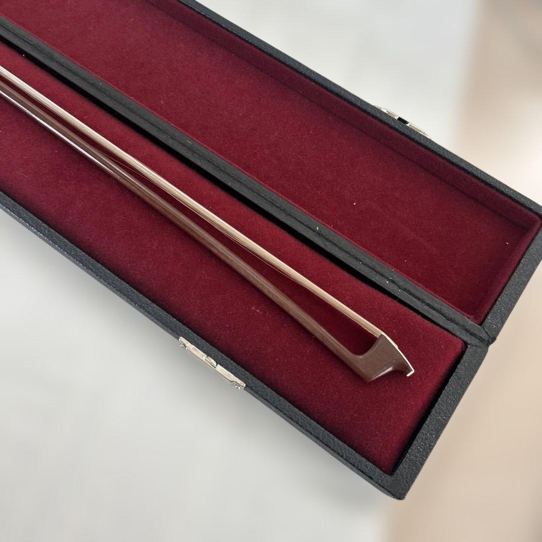 木製バイオリン弓 金属パーツ付き 収納ケースあり