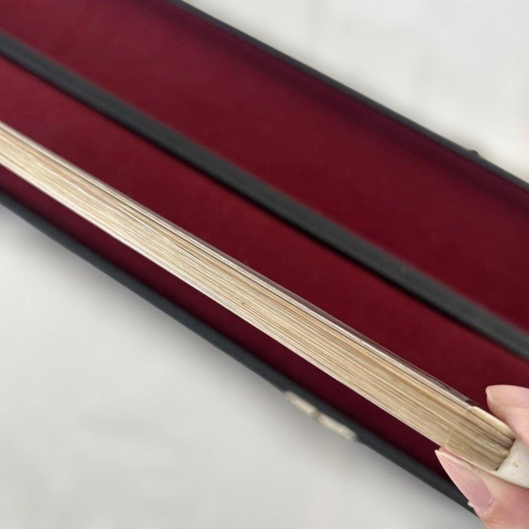 木製バイオリン弓 金属パーツ付き 収納ケースあり