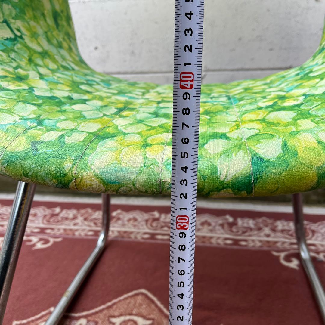 当時物レトロビンテージ品◾️花柄 総柄デザイン チェア 椅子 イス A