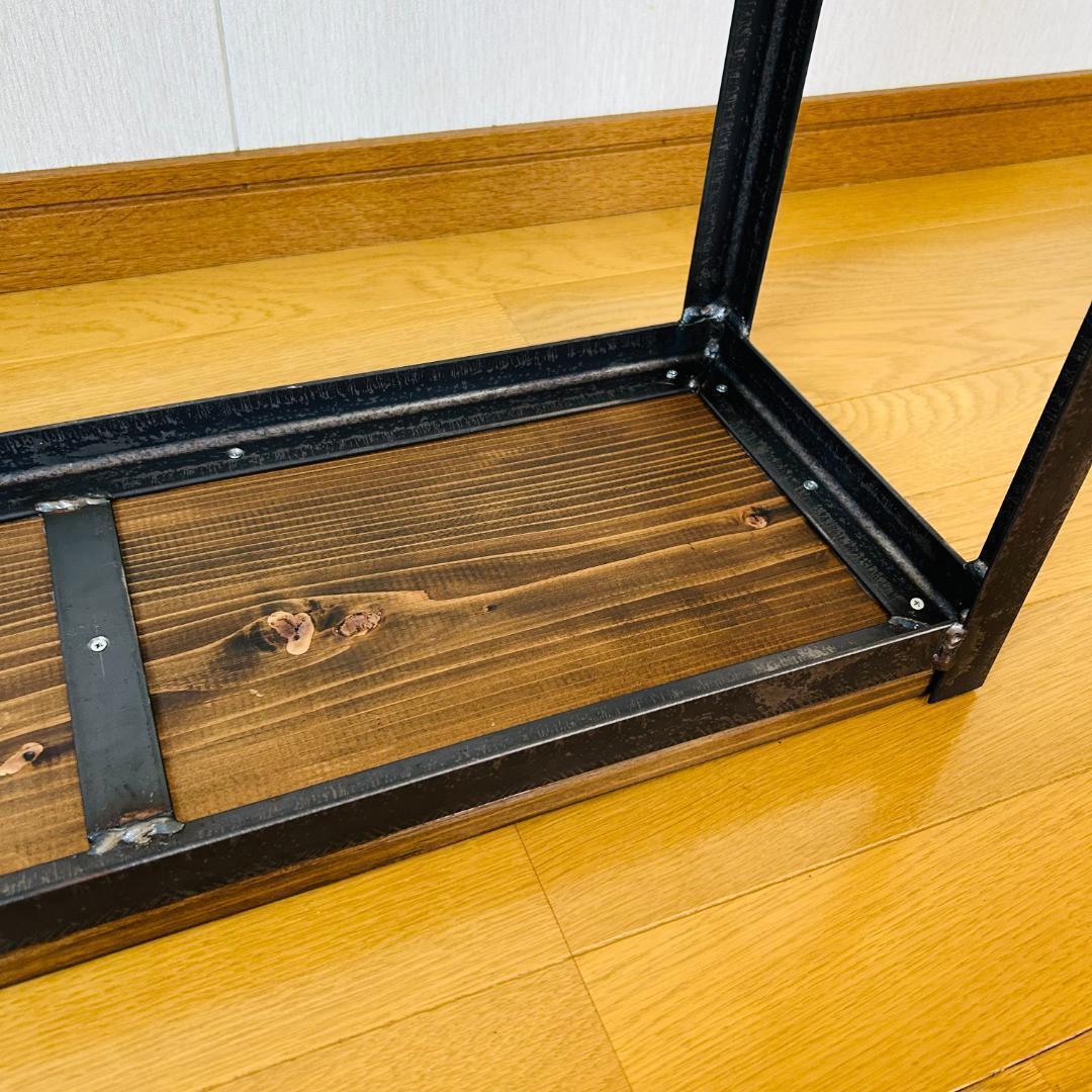 ミニベンチ　ハンドメイド　シェルフ　シューズラック　植物棚　アガペ