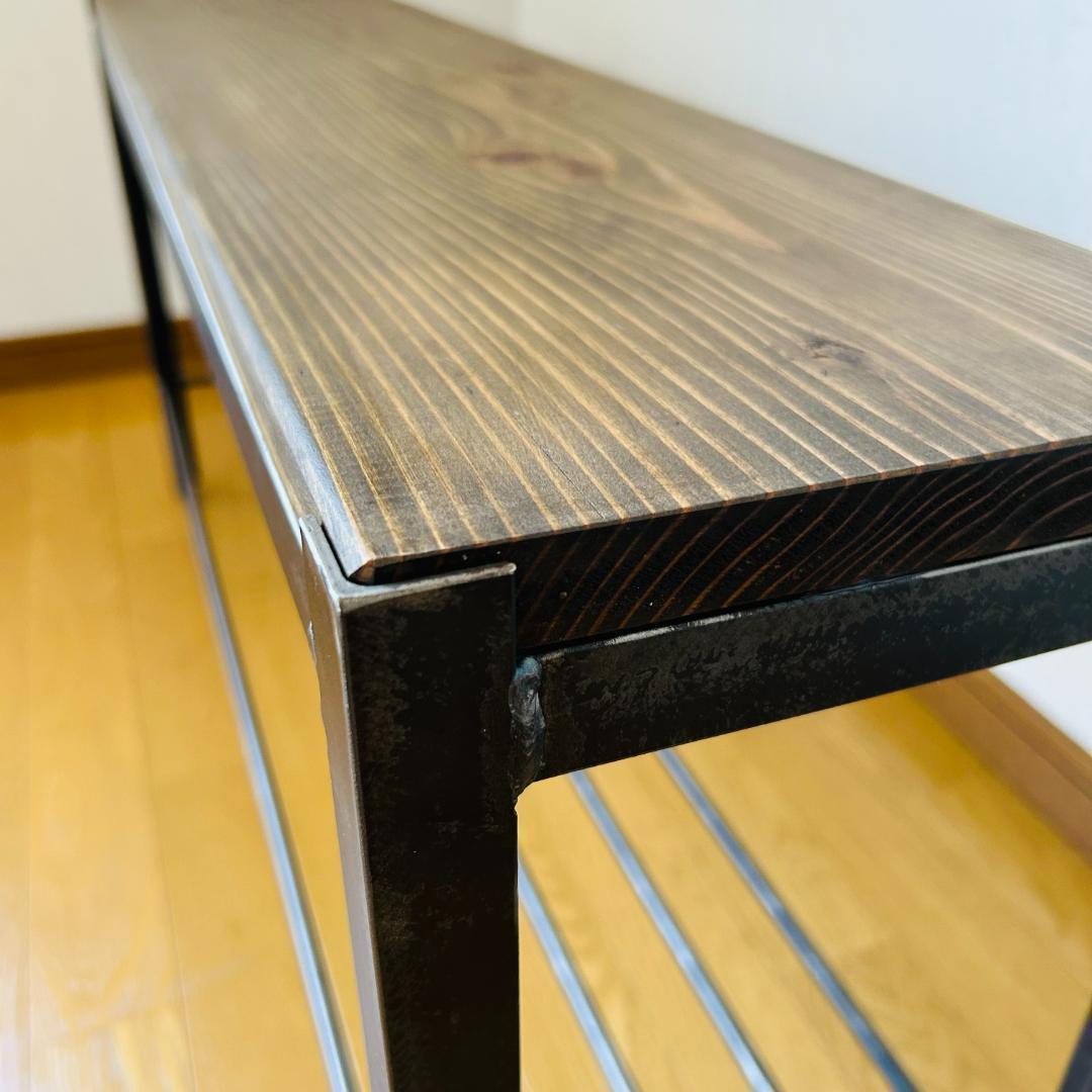 ミニベンチ　ハンドメイド　シェルフ　シューズラック　植物棚　アガペ