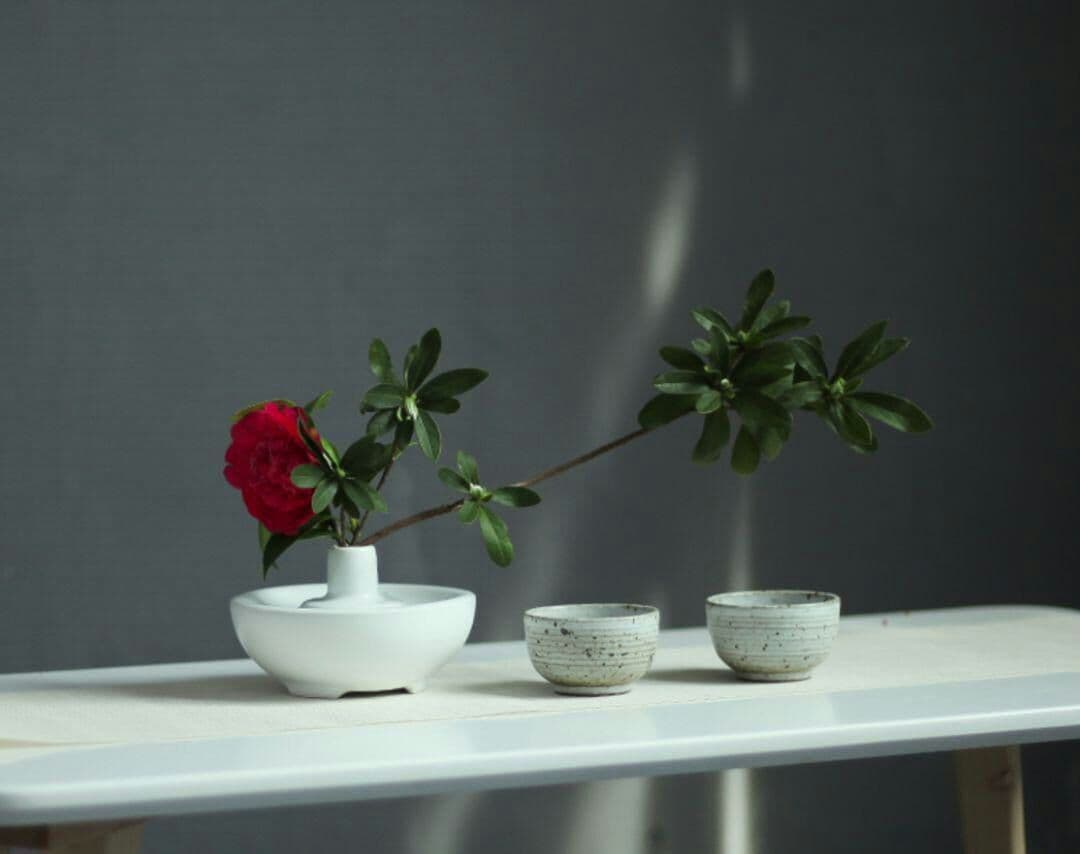 陶磁器生け花花瓶、禅意復古置物、お茶の部品