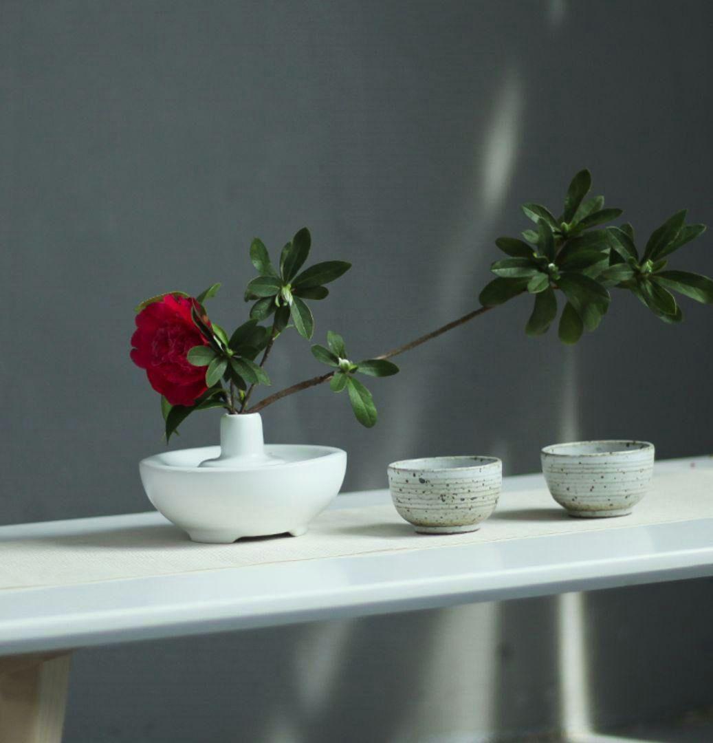 陶磁器生け花花瓶、禅意復古置物、お茶の部品