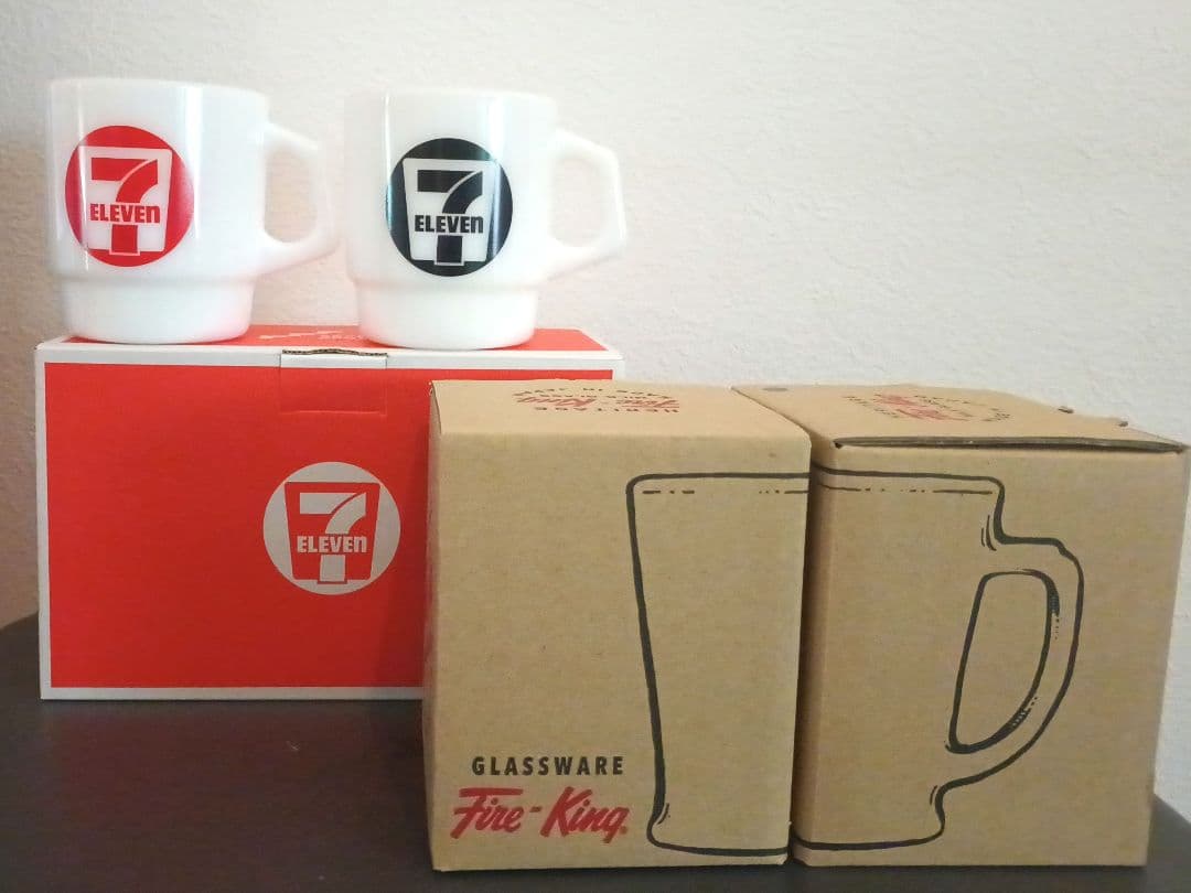 セブンイレブン × ファイヤーキング スタッキングマグセット 新品未使用 赤+黒