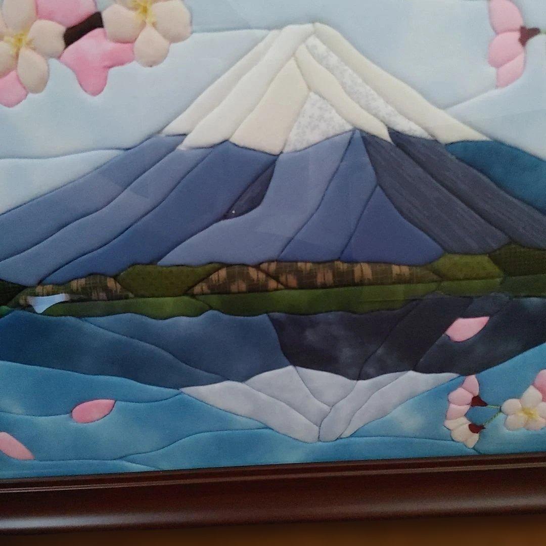 木目込みパッチワーク 桜と逆さ富士