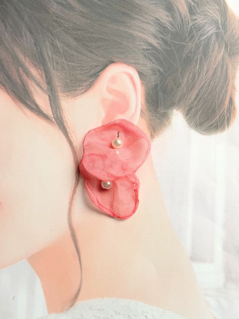 No.39615*6 さくらチュールピアス/イヤリング