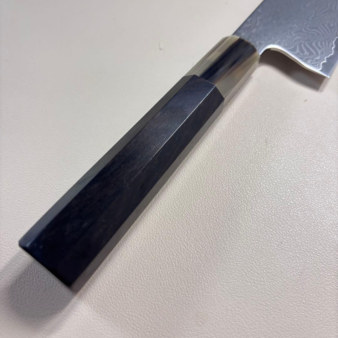240mm 67層ダマスカスシェフナイフ 牛刀　黒檀本牛角八角柄 和包丁，
