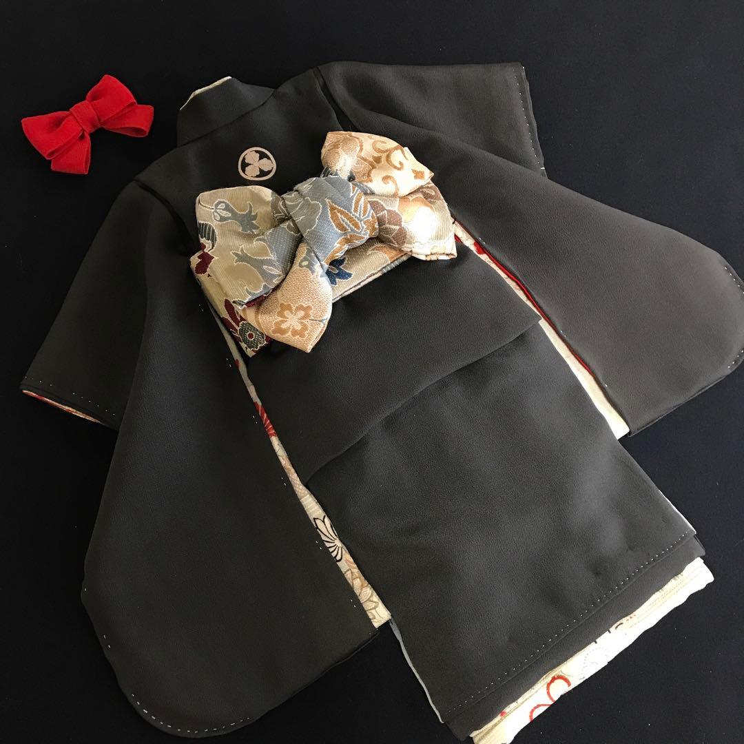 ＊ 市松人形 15号 アンティーク 黒留袖 着物 帯 ＊ 留袖 明治