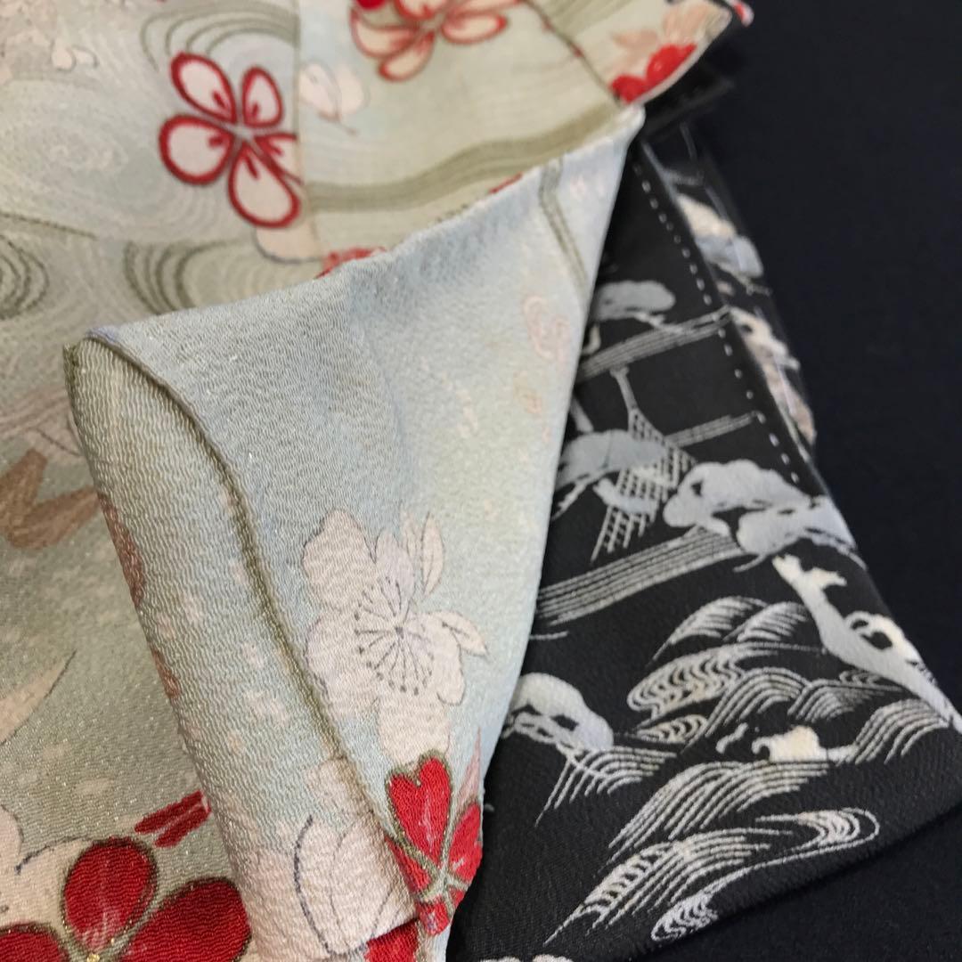 ＊ 市松人形 15号 アンティーク 黒留袖 着物 帯 ＊ 留袖 明治