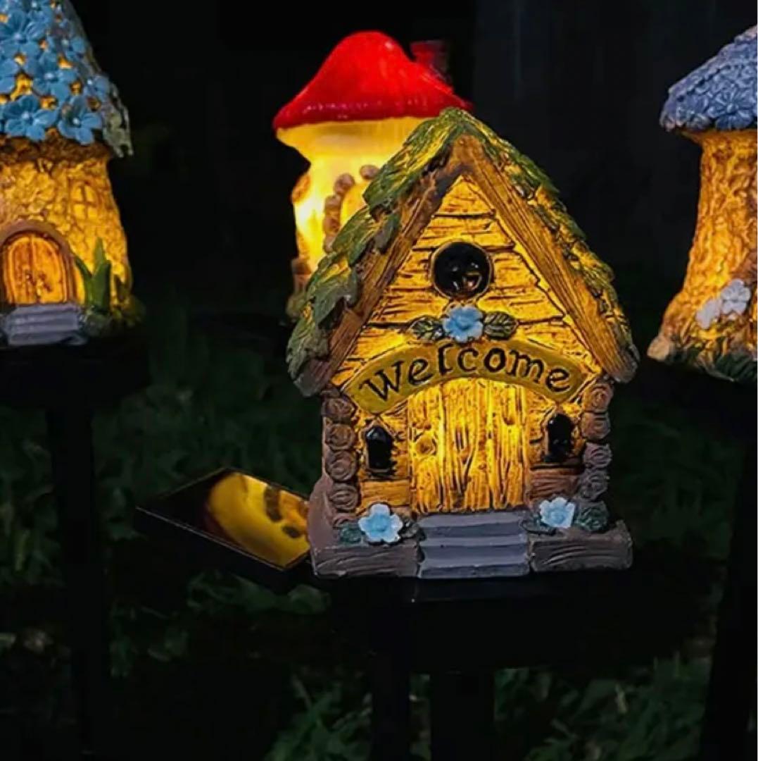 ガーデン　オーナメント　ソーラー　フェアリーハウス