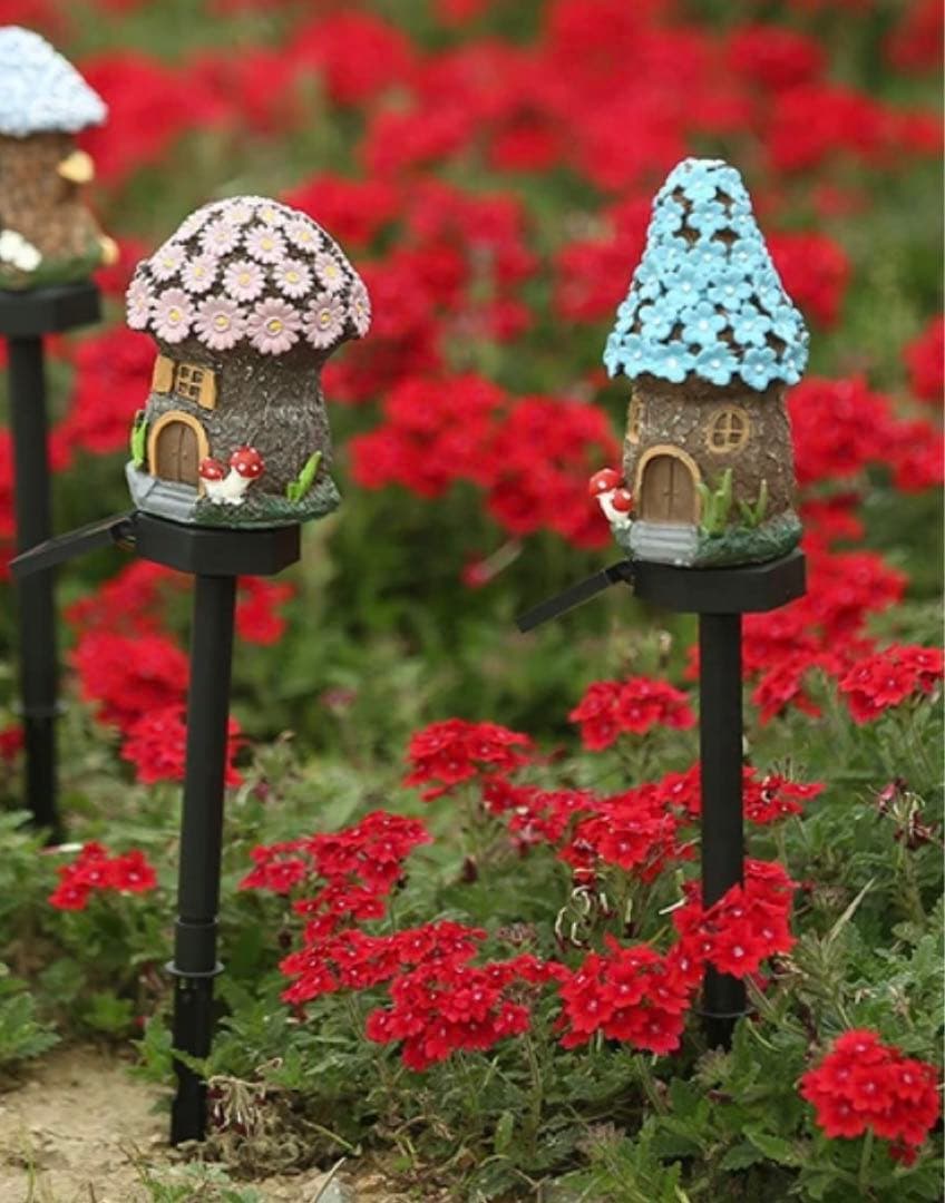 ガーデン　オーナメント　ソーラー　フェアリーハウス
