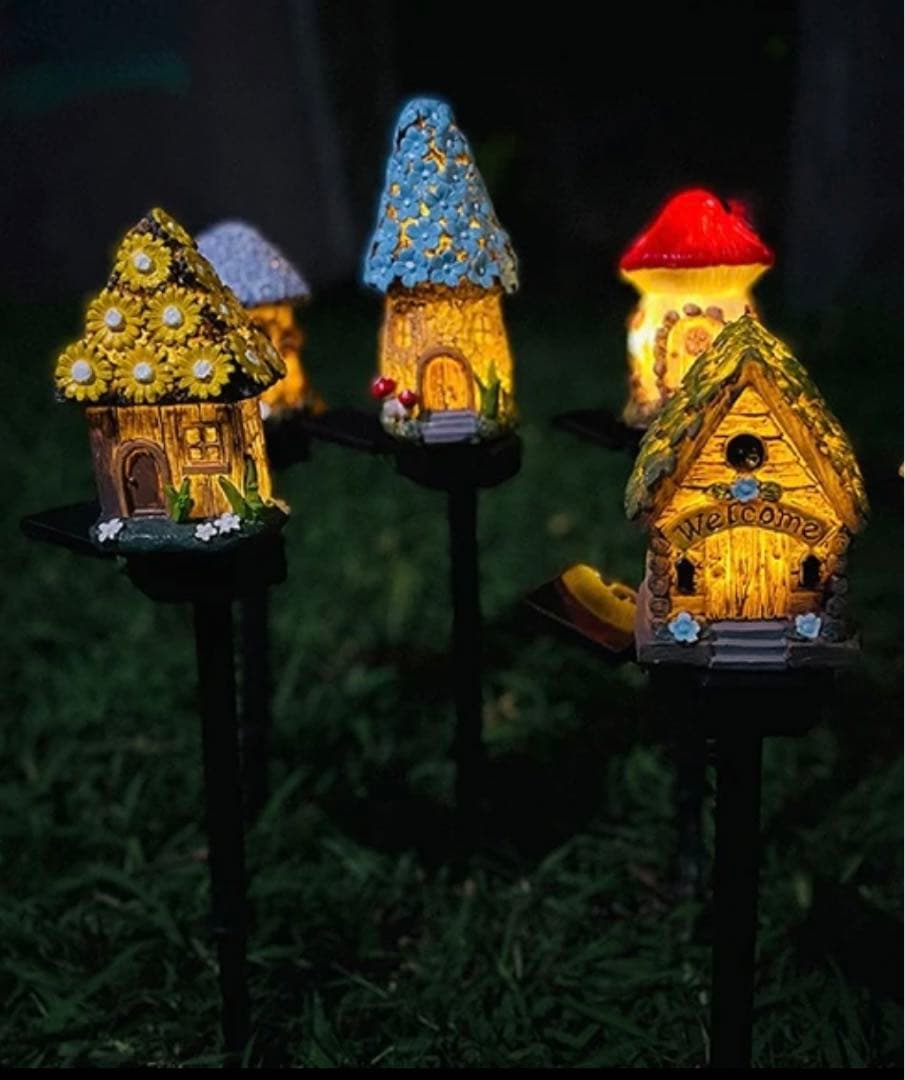 ガーデン　オーナメント　ソーラー　フェアリーハウス