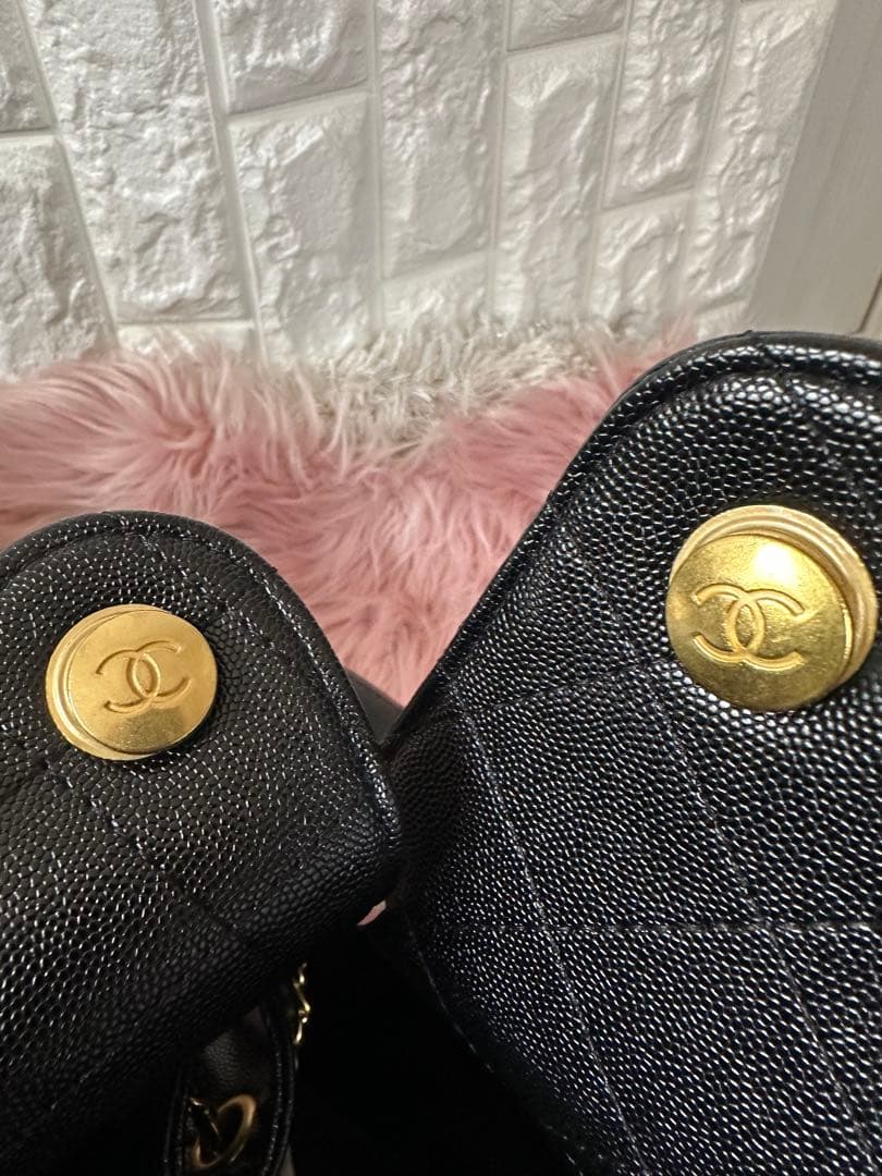 Chanel ノベルティ新品黒 キルティングレザーバッグ