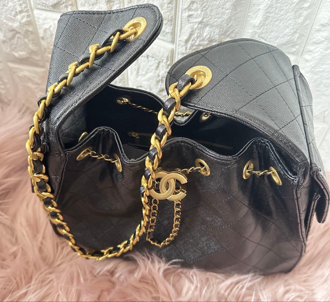 Chanel ノベルティ新品黒 キルティングレザーバッグ