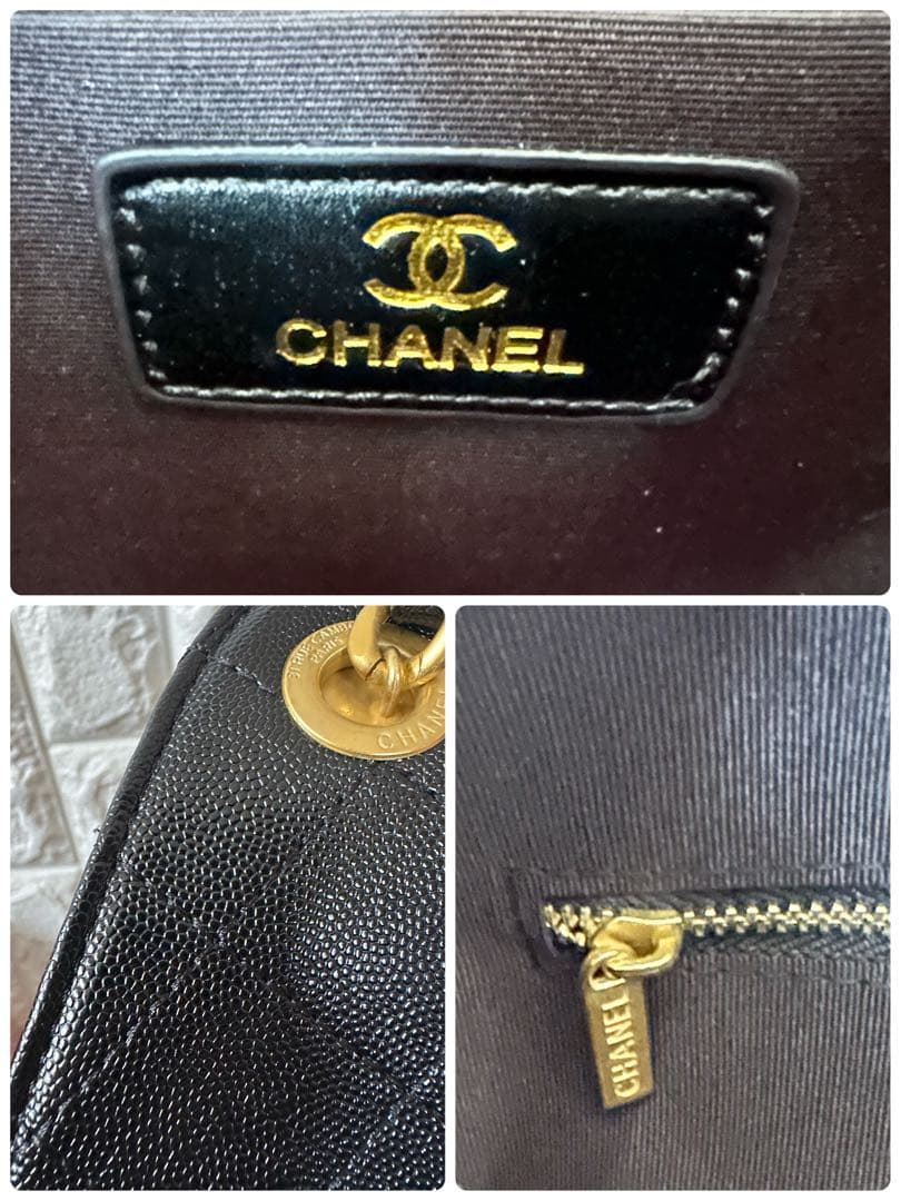Chanel ノベルティ新品黒 キルティングレザーバッグ