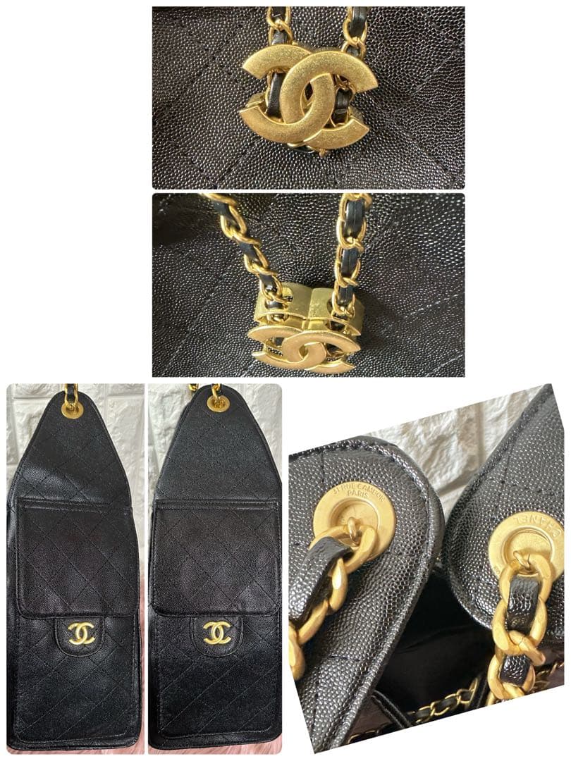 Chanel ノベルティ新品黒 キルティングレザーバッグ