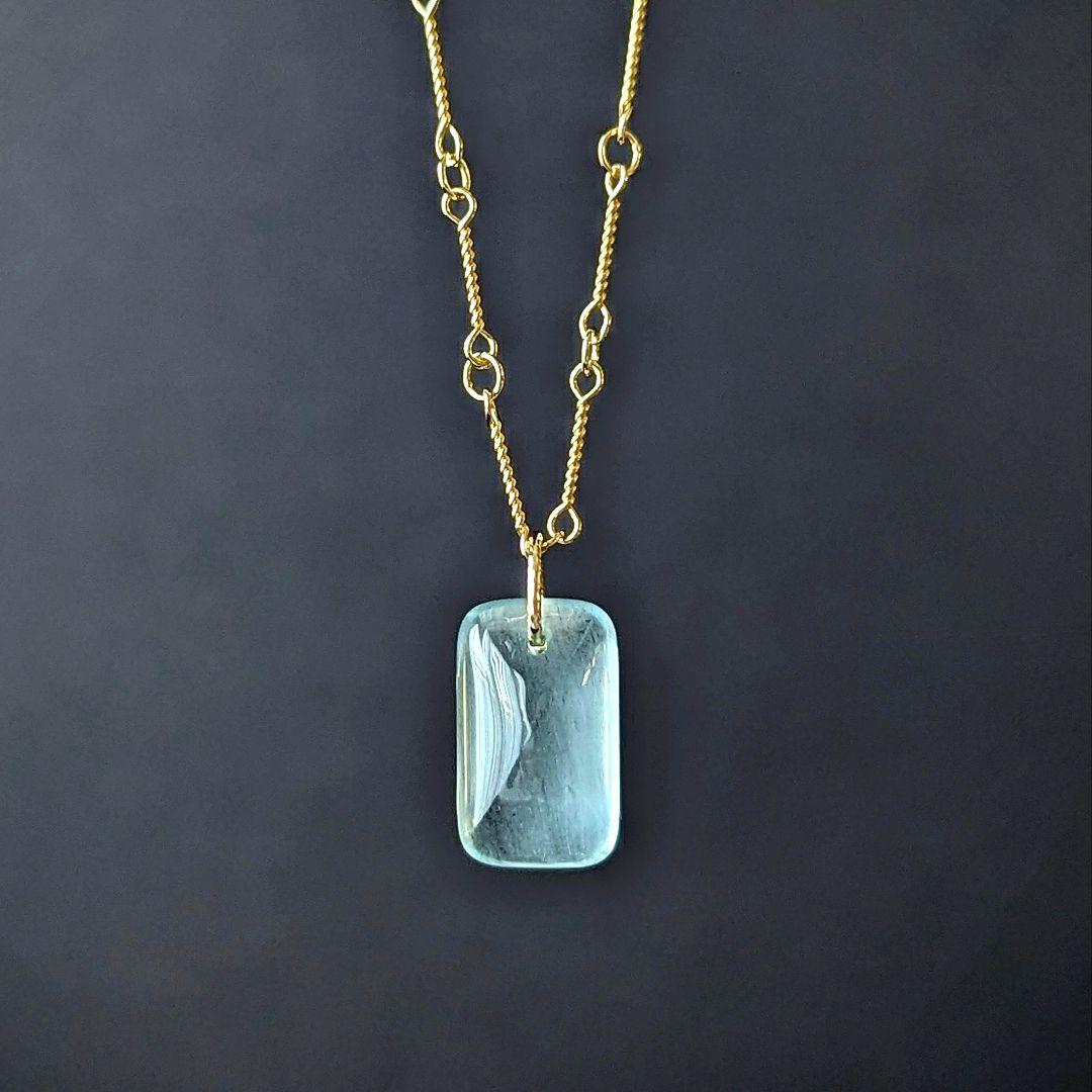 K18 アクアマリン 4.43ct ネックレスチャ―ム ペンダントトップ